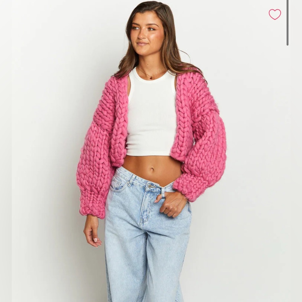 Beginning boutique Blush Blossom Pink Knit Cardigan